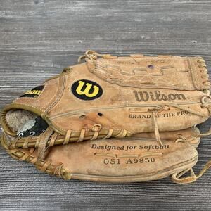 Wilson Optima Silver OS1 A9850 Softball Glove Right Hand Throw Brown Leather